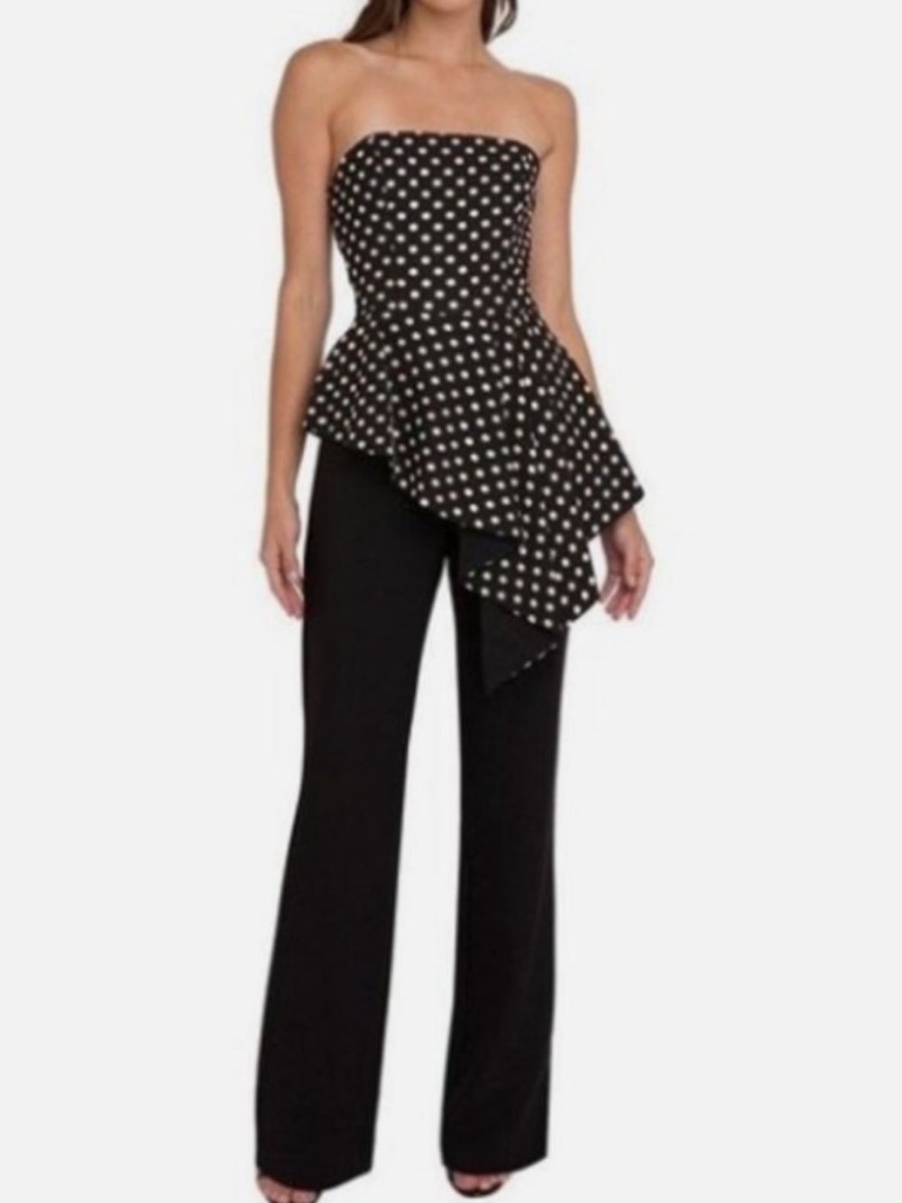 Black Halo polka dot jumpsuit NWOT
